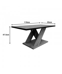 Τραπέζι σαλονιού Solange pakoworld σε sonoma με μαύρη όψη μαρμάρου 110x55x47.5εκ