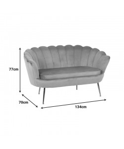 Καναπές 2θέσιος Daimon pakoworld βελούδο σε φυστικί απόχρωση 134x70x77εκ