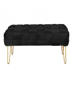 Σκαμπό Wenzo pakoworld βελούδο σε μαύρη απόχρωση 82x43x46εκ