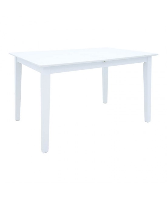 Tραπεζαρία επεκτεινόμενη Mabor-York pakoworld σετ 5τεμ ξύλο σε λευκή απόχρωση 120-150x80x73,8εκ