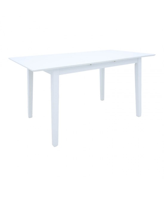 Tραπεζαρία επεκτεινόμενη Mabor-York pakoworld σετ 5τεμ ξύλο σε λευκή απόχρωση 120-150x80x73,8εκ