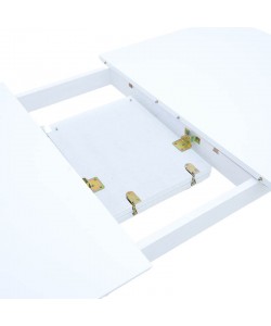 Tραπεζαρία επεκτεινόμενη Mabor-York pakoworld σετ 5τεμ ξύλο σε λευκή απόχρωση 120-150x80x73,8εκ