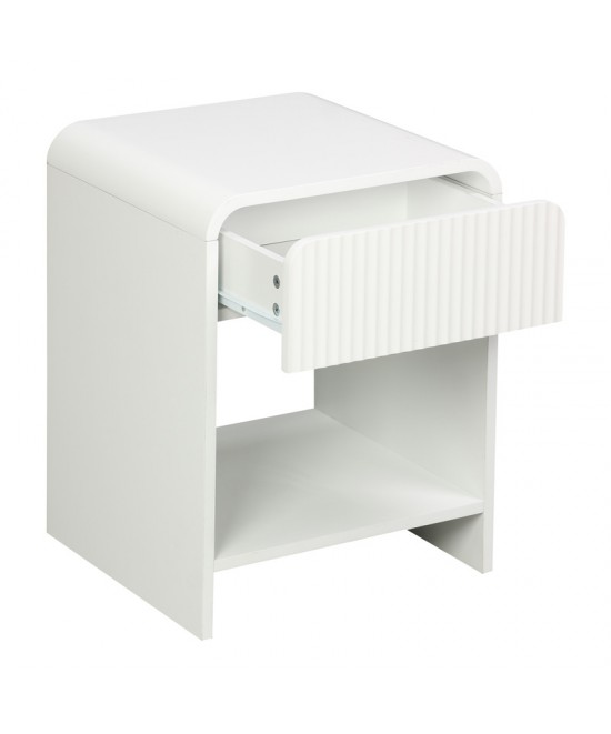 Κομοδίνο Zeplen pakoworld MDF σε λευκή απόχρωση 40x40x53εκ