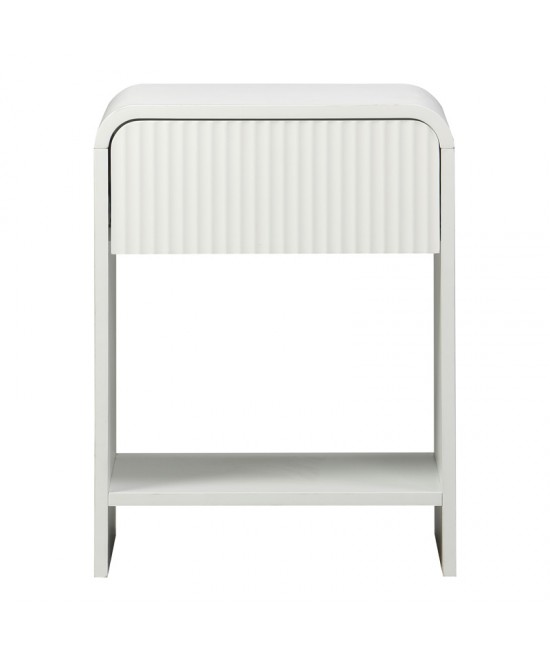 Κομοδίνο Zeplen pakoworld MDF σε λευκή απόχρωση 40x40x53εκ