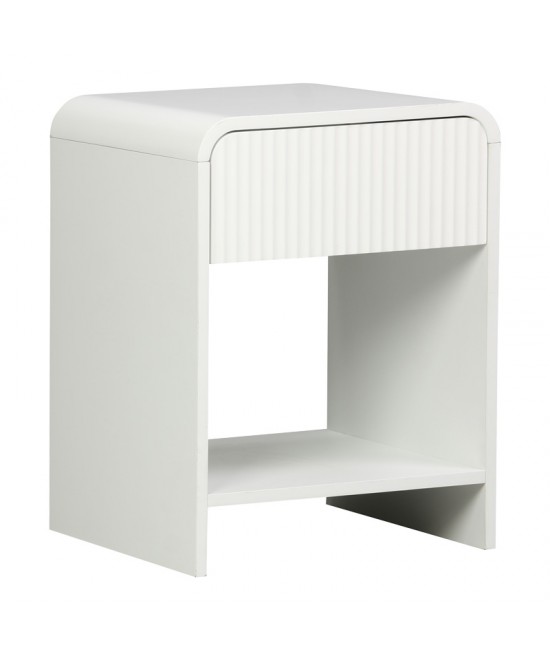 Κομοδίνο Zeplen pakoworld MDF σε λευκή απόχρωση 40x40x53εκ