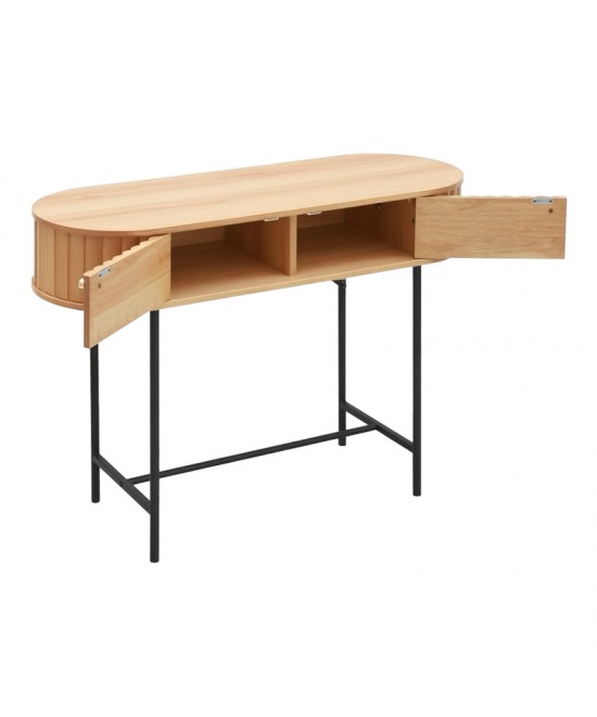 Κονσόλα Zeplen pakoworld MDF-μέταλλο σε oak απόχρωση 100x35x75εκ Κονσόλα Zeplen pakoworld MDF-μέταλλο σε oak απόχρωση 100x35x75εκ