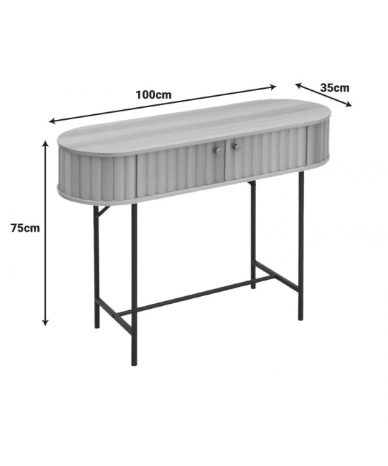 Κονσόλα Zeplen pakoworld MDF-μέταλλο σε oak απόχρωση 100x35x75εκ Κονσόλα Zeplen pakoworld MDF-μέταλλο σε oak απόχρωση 100x35x75εκ