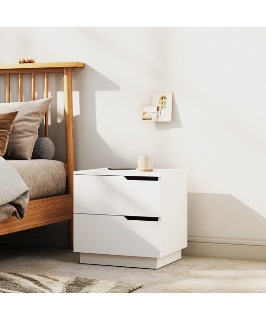 Κομοδίνο Verena I pakoworld σε λευκή απόχρωση 48x40x48εκ