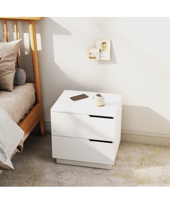 Κομοδίνο Verena I pakoworld σε λευκή απόχρωση 48x40x48εκ