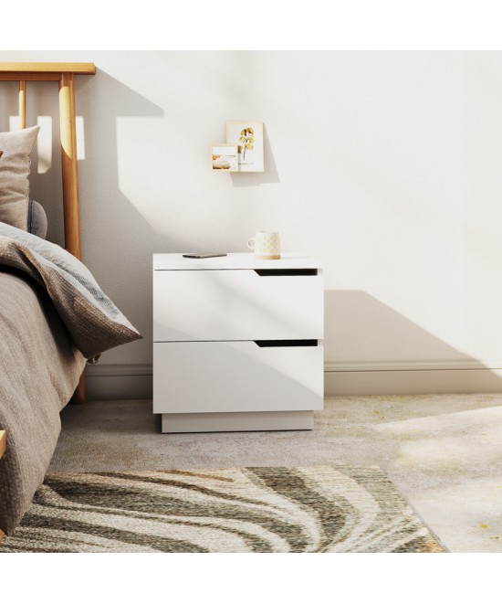Κομοδίνο Verena I pakoworld σε λευκή απόχρωση 48x40x48εκ