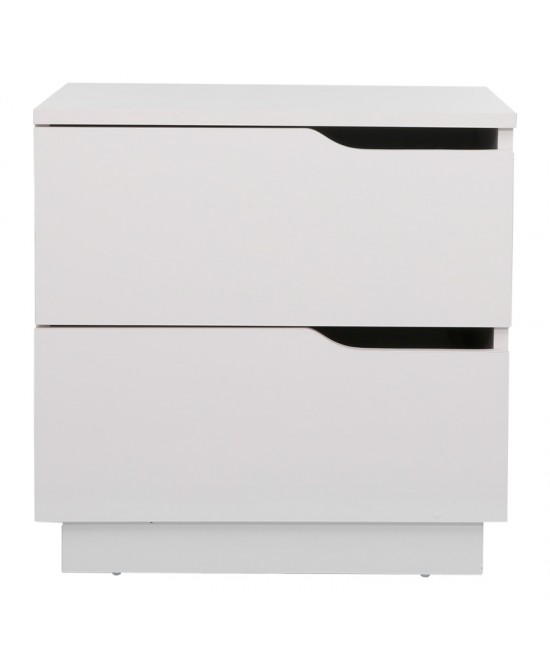 Κομοδίνο Verena I pakoworld σε λευκή απόχρωση 48x40x48εκ