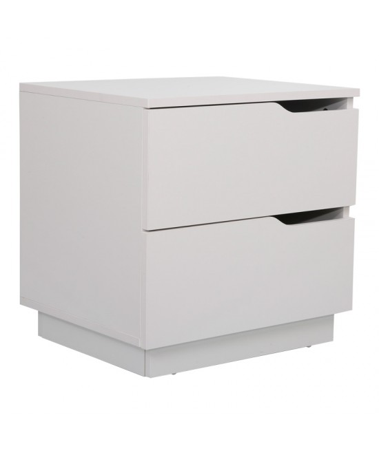 Κομοδίνο Verena I pakoworld σε λευκή απόχρωση 48x40x48εκ