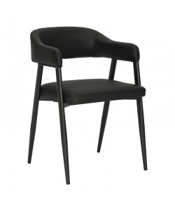 Πολυθρόνα Sezan pakoworld pu σε μαύρη απόχρωση 56x55x78εκ