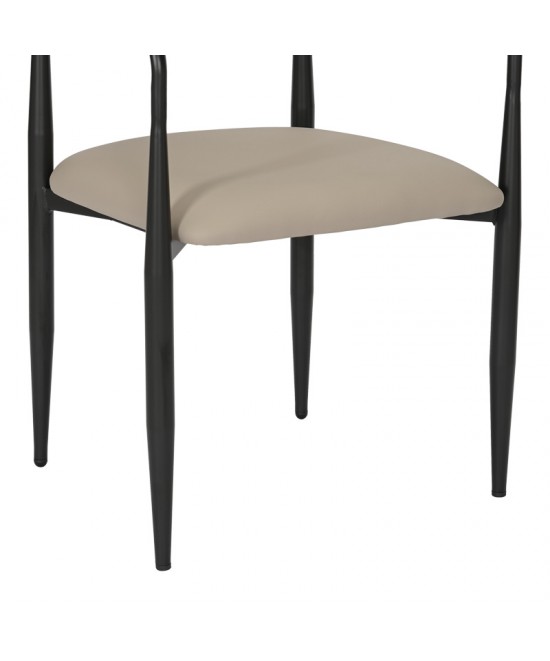 Πολυθρόνα Kalone pakoworld pu σε γκρι-μπεζ απόχρωση 56x55x78εκ