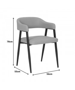 Πολυθρόνα Sezan pakoworld pu σε γκρι-μπεζ απόχρωση 56x55x78εκ