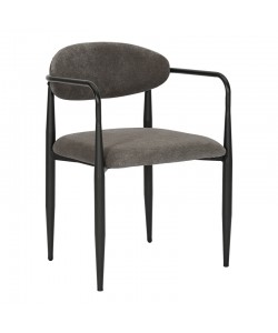 Πολυθρόνα Kalone pakoworld ύφασμα σε ανθρακί απόχρωση 56x55x78εκ