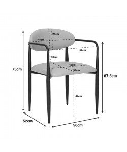Πολυθρόνα Kalone pakoworld pu σε μαύρη απόχρωση 56x55x78εκ