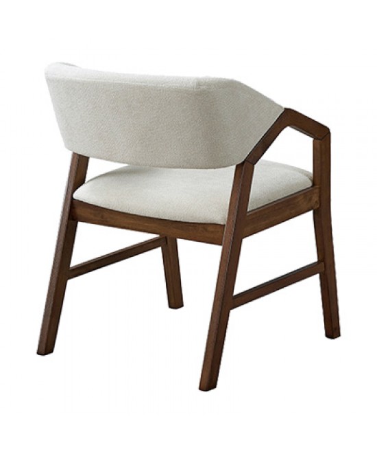 Πολυθρόνα Livia pakoworld rubberwood σε καρυδί-εκρού απόχρωση 47.5x54.5x78εκ