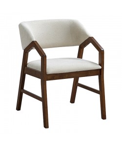 Πολυθρόνα Livia pakoworld rubberwood σε καρυδί-εκρού απόχρωση 47.5x54.5x78εκ