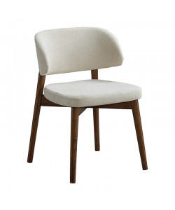 Καρέκλα Siena pakoworld rubberwood σε καρυδί-εκρού απόχρωση 48x50x81εκ