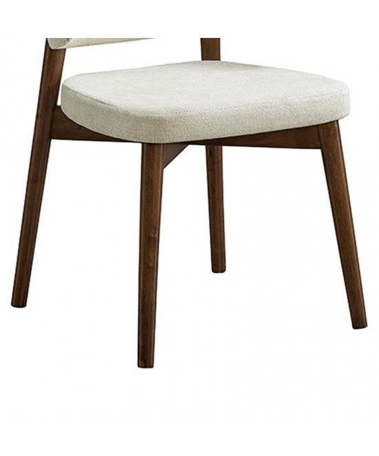 Καρέκλα Siena pakoworld rubberwood σε καρυδί-εκρού απόχρωση 48x50x81εκ