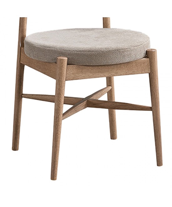 Καρέκλα Raudi pakoworld rubberwood σε φυσική-εκρού απόχρωση 45.5x45.5x81εκ
