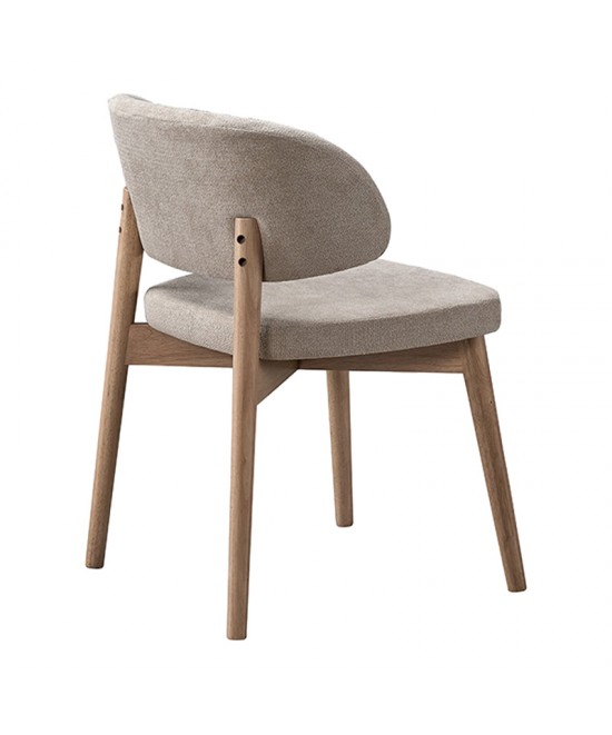 Καρέκλα Siena pakoworld rubberwood σε φυσική-εκρού απόχρωση 48x50x81εκ