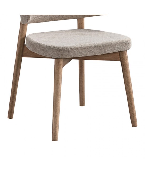 Καρέκλα Siena pakoworld rubberwood σε φυσική-εκρού απόχρωση 48x50x81εκ