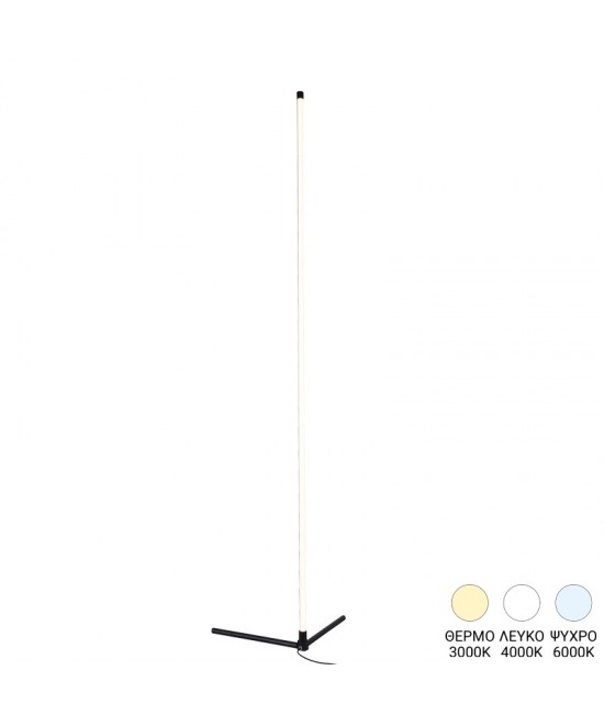 Φωτιστικό δαπέδου Esthetic I pakoworld led μέταλλο σε μαύρη απόχρωση 45x2x140εκ