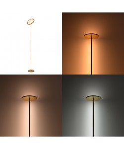 Φωτιστικό δαπέδου Rita pakoworld led μέταλλο σε χρυσή απόχρωση Φ25x160εκ