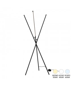 Φωτιστικό δαπέδου Loly pakoworld led μέταλλο σε μαύρη απόχρωση 40x40x145εκ