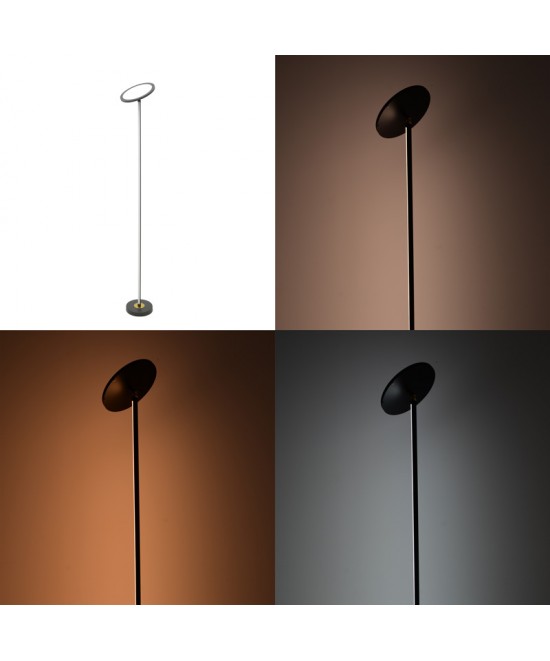 Φωτιστικό δαπέδου Rita pakoworld led μέταλλο σε μαύρη απόχρωση Φ25x160εκ