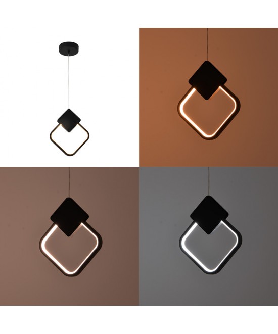 Φωτιστικό οροφής led Gardio I pakoworld μέταλλο σε μαύρη απόχρωση 23x2x23εκ