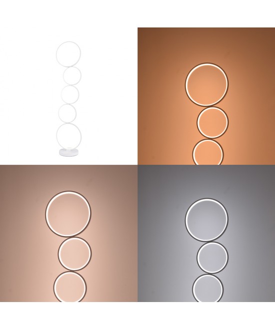 Φωτιστικό δαπέδου Chemal pakoworld led μέταλλο σε λευκή απόχρωση Φ30x130εκ