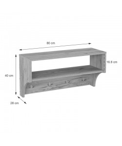 Κρεμάστρα Crosta pakoworld σε oak απόχρωση 80x28x40εκ