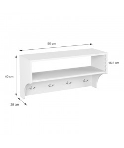 Κρεμάστρα Crosta pakoworld σε λευκή απόχρωση 80x28x40εκ