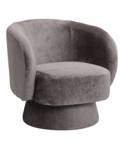 Πολυθρόνα περιστρεφόμενη Kreslo pakoworld ύφασμα σε ανθρακί απόχρωση 78x81x77εκ