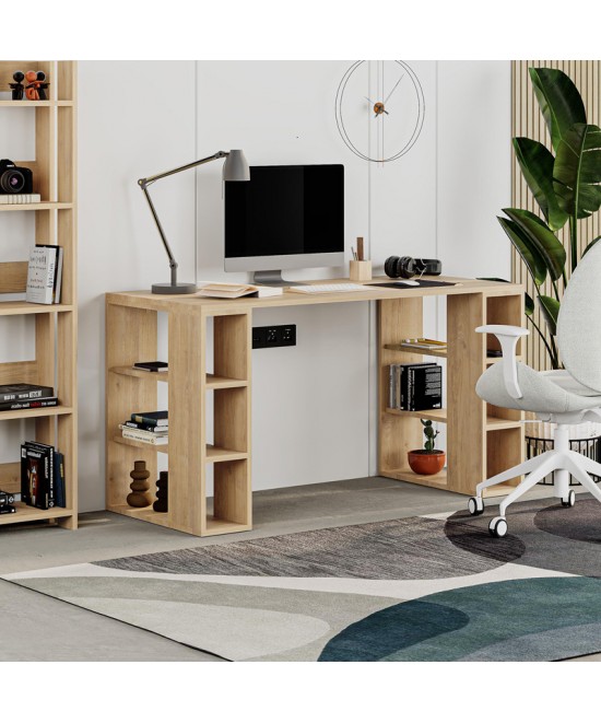 Γραφείο Colmar pakoworld σε oak απόχρωση 140x60x75εκ