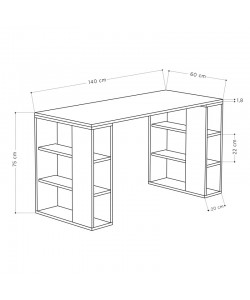 Γραφείο Colmar pakoworld σε oak απόχρωση 140x60x75εκ