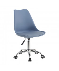 Καρέκλα γραφείου εργασίας Gaston II pakoworld pp-pu σε απόχρωση ανοιχτό μπλε 48x57x80-93εκ