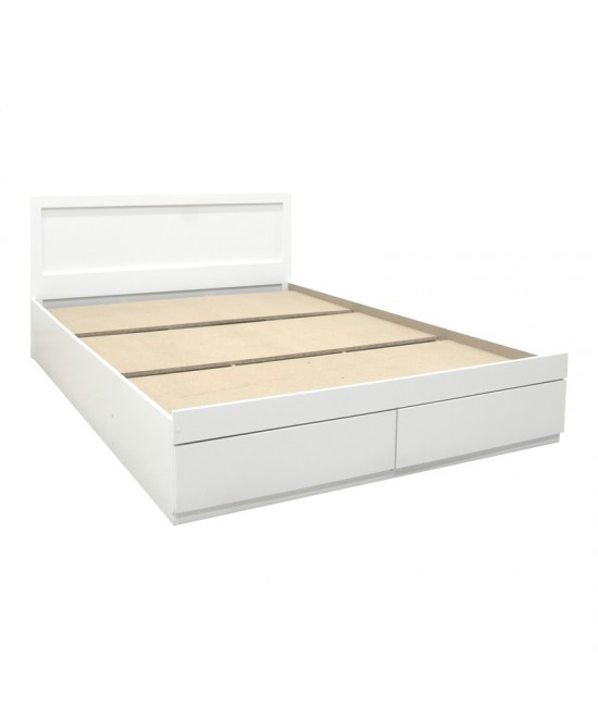 Κρεβάτι Olympus pakoworld με συρτάρι σε λευκή απόχρωση 140x200εκ