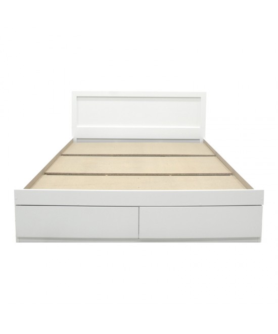 Κρεβάτι Olympus pakoworld με συρτάρι σε λευκή απόχρωση 140x200εκ