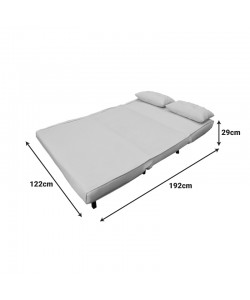 Καναπές-κρεβάτι Josuane pakoworld διθέσιος γκρι βελούδο και ξύλινο πόδι σε φυσική απόχρωση 122x80x81εκ