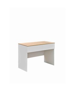 Γραφείο εργασίας Beleton pakoworld με συρτάρια mdf σε oak με λευκή απόχρωση 100x50x75εκ