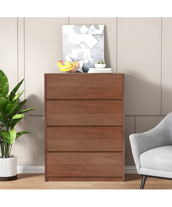 Συρταριέρα Kuanger pakoworld mdf σε καρυδί απόχρωση 80x40x80εκ