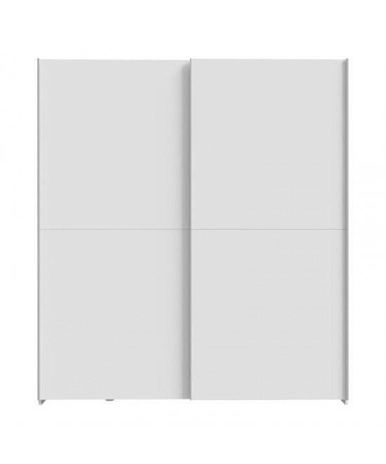 Ντουλάπα ρούχων Noez I pakoworld δίφυλλη με ράφια σε λευκή απόχρωση 170.5x61x190.5εκ
