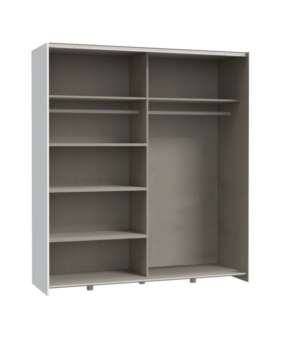 Ντουλάπα ρούχων Noez I pakoworld δίφυλλη με ράφια σε λευκή απόχρωση 170.5x61x190.5εκ