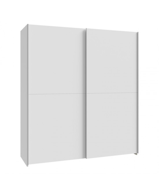 Ντουλάπα ρούχων Noez I pakoworld δίφυλλη με ράφια σε λευκή απόχρωση 170.5x61x190.5εκ