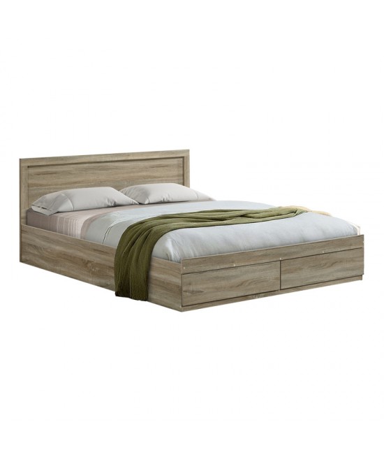Κρεβάτι Olympus pakoworld με συρτάρι σε φυσική απόχρωση 160x200εκ