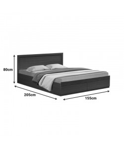 Κρεβάτι Olympus pakoworld με συρτάρι σε wenge απόχρωση 150x200εκ